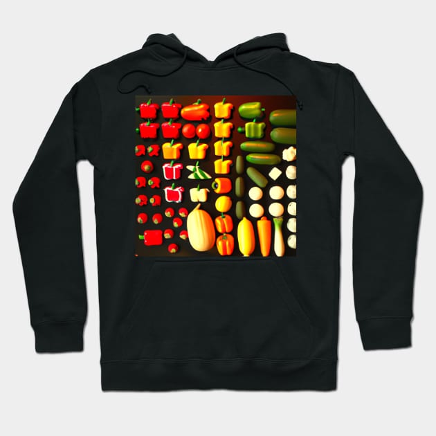 Size chart vegetable art Hoodie by tearbytea